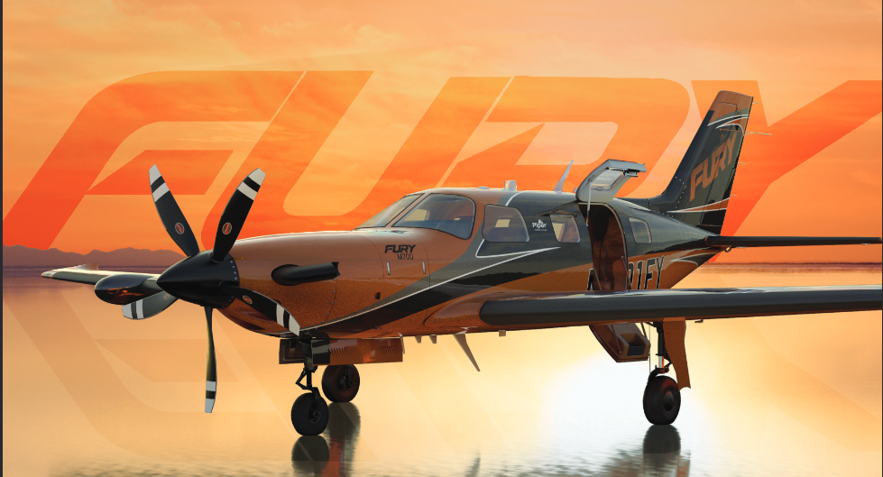 Piper PA46 M700 Fury im Sonnenuntergang